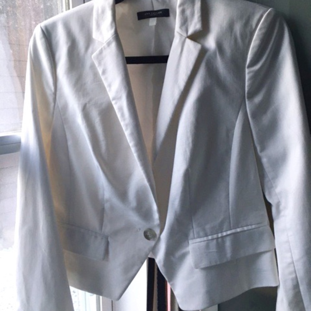 Ann Taylor White cotton/sateen Blazer